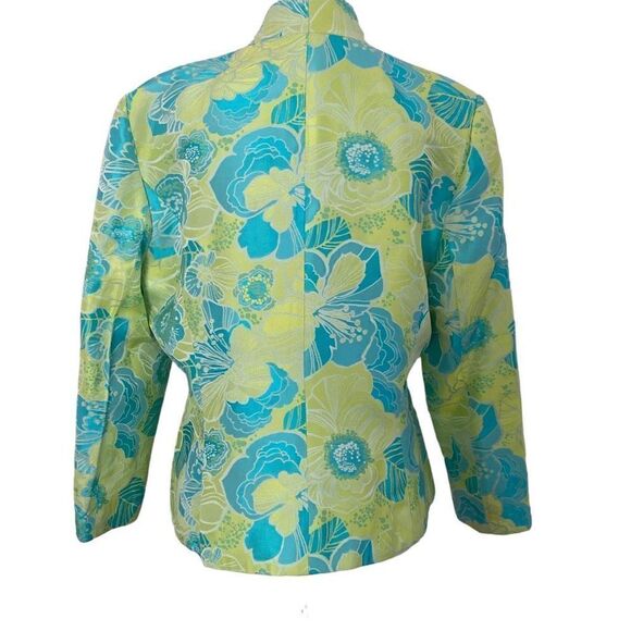 Flores And Flores Green And Blue Floral Blazer Lined SZ 100 Bright, MY23 - Picture 9 of 11